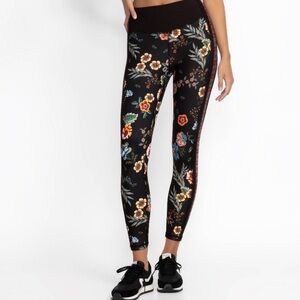 Johnny Was Bee Active High Waist Floral Sculpting Ardell Legging Black Multi